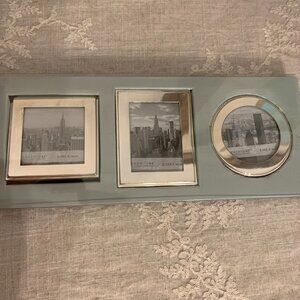 Vintage Argento SC Silver Plate Set of 3 Mini Photo Frames in Original Box